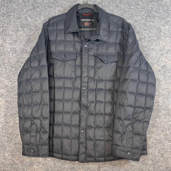 Hawke & Co Sport Men's Black Down Warm Puffer Shirt Jacket Lightweight Size XL - Picture 2 of 16